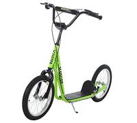 HOMCOM Patinete para Niños +5 Años 139x58x90-96 cm Verde Flourescente