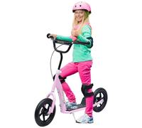 Homcom Patinete con Freno y Manillar Ajustable Rosa