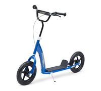 HOMCOM Patinete para Niños de +5 Años Scooter de 2 Ruedas de 12 Pulgadas con Freno y Manillar Ajustable en Altura 120x52x80-88cm Azul Aosom España