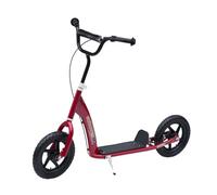 HOMCOM Patinete para Niños de +5 Años Scooter de 2 Ruedas de 12 Pulgadas con Freno y Manillar Ajustable en Altura 120x52x80-88cm Rojo Aosom España