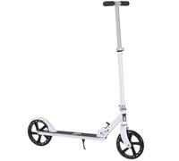 HOMCOM Scooter Plegable para Niños 7-14 Años Manillar Ajustable Freno Seguro 88x37x75-100 cm Blanco Aosom España