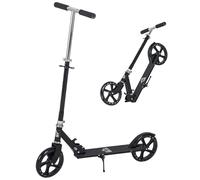 HOMCOM Patinete Plegable para 7-14 Años con Freno 88x37x75-100 cm Negro