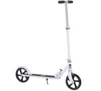 HOMCOM Scooter Plegable para Niños 7-14 Años Manillar Ajustable Freno Seguro 88x37x75-100 cm Blanco Aosom España