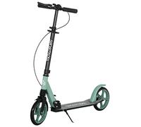 HOMCOM Patinete Plegable para Adultos 91,5x36,5x91-104 cm | Scooter Ligero, Manillar Ajustable, Grandes Ruedas Ø200 mm, Amortiguador y Freno, Aluminio, Carga 100 kg