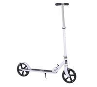 HOMCOM Scooter Plegable para Niños 7-14 Años Manillar Ajustable Freno Seguro 88x37x75-100 cm Blanco Aosom España