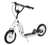 HOMCOM Patinete scooter para niños más de 5 años ruedas neumáticas manubrio ajustable 2 frenos controlados por manija 120x58x85-95 cm Aosom España
