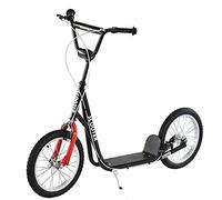 HOMCOM Patinetes niños Altura Ajustable neumáticos de Goma Edad 5+ Negro