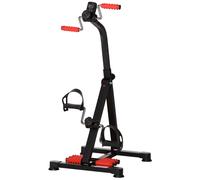 HOMCOM Pedales Estáticos Personas Mayores de Piernas y Brazos Altura Ajustable 75-97 cm Pantalla LCD y Rodillo Masajeador