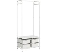 Homcom Perchero con zapatero 63x37x153 cm blanco