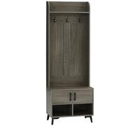 HOMCOM Perchero con Zapatero con 3 Ganchos 2 Puertas 60x34x170 cm Gris Gris