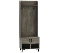 HOMCOM Perchero con Zapatero Recibidor con 3 Ganchos 60x34x170 cm Gris