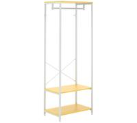HOMCOM Perchero con Zapatero Riel Colgante y 2 Estantes 60x40x167,5 cm Natural Madera natural 60x40x167.5 cm