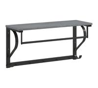 HOMCOM Perchero de Pared Montado, Ganchos para Ropa, 5 Ganchos, estante superior, versátil, Gris Aosom España