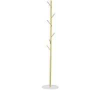 HOMCOM Perchero de Pie con 8 Ganchos Base de Mármol y Acero 32x164 cm Oro Aosom España