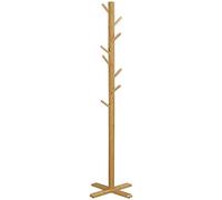 HOMCOM Perchero de Pie de Bambú, Perchero para Ropa con 8 Ganchos, Forma de Árbol, para Colgar Bolsas, Sombreros, en Pasillo, Entrada, Dormitorio, 49,5x49,5x178 cm, Natural