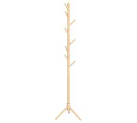 HOMCOM Perchero de Pie Perchero para Ropa de Madera con 8 Ganchos para Colgar Bolsas Forma de Árbol para Pasillo Entrada Dormitorio 40x40x165 cm Natural