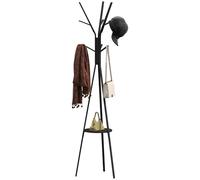 HOMCOM Perchero de Pie Forma de Árbol Perchero para Ropa de Metal con 9 Ganchos y Estante Perchero Vintage para Dormitorio Salón 45x45x180 cm Negro