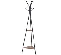 HOMCOM Perchero de Pie Metálico Forma de Árbol Dormitorio Oficina para Colgar Ropa Bolsas Sombrero 6 Ganchos 2 Estantes 32.5x45.5x182cm Aosom España