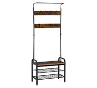 HOMCOM Perchero de Pie Metálico Zapatero 3 Estantes 72x34x185cm