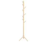 HOMCOM Perchero de Pie Perchero para Ropa de Madera con 8 Ganchos para Colgar Bolsas Forma de Árbol para Pasillo Entrada Dormitorio 40x40x165 cm Natural