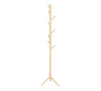 HOMCOM Perchero de Pie Perchero para Ropa de Madera con 8 Ganchos para Colgar Bolsas Forma de Árbol para Pasillo Entrada Dormitorio 40x40x165 cm Natural