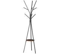 HOMCOM Perchero trípode de diseño contemporáneo con ramas estante + 9 perchas 45x45x180 cm metal Marrón Aosom España