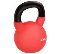 HOMCOM Pesa Rusa de Kettlebell Hierro Fundido | Revestimiento de Neopreno, Mango Ancho, Mancuernas de Bola, Entrenamiento de Fuerza, Gimnasio Casa