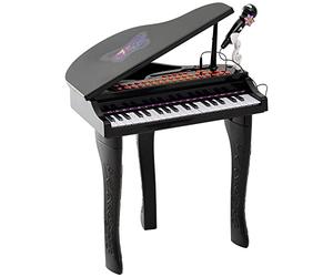 HOMCOM - Piano electrónico de 37 teclas, 3 a 6 años, color negro