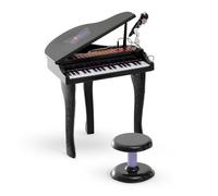 HOMCOM Piano de Juguete Electrónico Teclado con 37 Tecla Niño Instrumento de Educación Musical Negro Aosom España