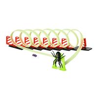 HOMCOM Pista para coches de juguete con efectos luminosos y coche incluido Juego para niños de 3 a 6 años Verde y rojo