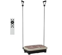 HOMCOM Placa de Vibración Plataforma 200W USB 54x33x14 cm Café y Negro
