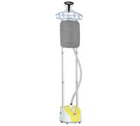 HOMCOM Plancha de Vapor Vertical 1950W 2 L con Temperatura Ajustable en 11 Niveles y Barra Telescópica Amarillo