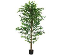 HOMCOM Planta Artificial Árbol Artificial Ficus Altura 1.80m Enredadera Hojas de Gran Realismo Incluida, Interior, Verde
