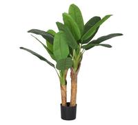 Homcom planta artificial bananero 120 cm con maceta y 15 hojas planta decorativa para interior verde 120 cm