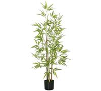 HOMCOM - Planta artificial de bambú árbol artificial (altura 120 cm, con maceta, decoración interior, muy realista