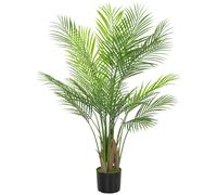 HOMCOM Planta artificial de interior 120 cm, palmera árbol artificial con maceta de plástico y flocado, verde