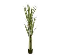 HOMCOM Planta Artificial de Yuca en Maceta 190 cm Planta Falsa con 39 Hojas Realistas para Decoración en Hogar Salón Oficina Jardín Ø17x190 cm Verde