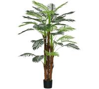 HOMCOM Planta Artificial Decorativa 160 cm Palmera Artificial con Maceta y Hojas para Interior Hogar Salón Oficina Verde
