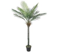 HOMCOM Planta Artificial Decorativa 180 cm Palmera Artificial con Maceta y Hojas para Interior Hogar Salón Oficina Verde