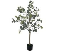 HOMCOM Planta Artificial Decorativa Grande 120 cm, Eucalipto Artificial Planta con Maceta y Hojas, para Interior, Hogar, Oficina, Casa, Dormitorio, Verde
