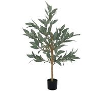HOMCOM Planta Artificial Decorativa Grande 120 cm Laurel Artificial Planta con Maceta y Hojas para Interior Verde