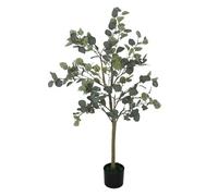 HOMCOM Planta Artificial Decorativa Grande 150 cm, Eucalipto Artificial Planta con Maceta y Hojas, para Interior, Hogar, Oficina, Casa, Dormitorio, Verde
