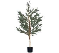 HOMCOM Planta Artificial Decorativa Grande 150 cm Laurel Artificial Planta con Maceta y Hojas para Interior Verde