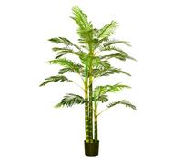 HOMCOM Palmera Areca Artificial 190cm Árbol Artificial con 30 Hojas Decoración de Interior y Exterior Ø19,5x190 cm Verde Aosom España