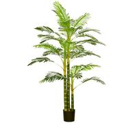 HOMCOM Planta Artificial Palmera Areca Grande Maceta Ø19,5x190 cm Verde