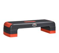 HOMCOM Plataforma Step para Fitness y Gimnasia Altura Ajustable 10/15/20 cm Carga 150 kg Gris y Rojo para Entrenamiento Aosom España