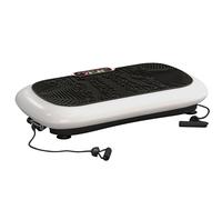 HOMCOM Plataforma vibratoria con 99 niveles, 2 bandas de ejercicio 73 x 40 x 13cm Blanco+Negro