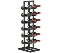 HOMCOM - Portabotellas de Metal para 12 Botellas, Estante para Vino de Metal, para Cocina, Bar, Comedor, Bodega, Color Negro