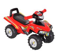 HOMCOM Portador Niños Quad 12-36 Meses Dom. 60 x 38 x 42 cm. Efectos Luminosos y sonoros, Color Rojo y Negro