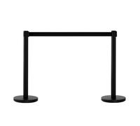 Homcom - Postes separadores y/o delimitadores de acero inoxidable con cinta negra - Diámetro de 32 cm y altura de 90 cm